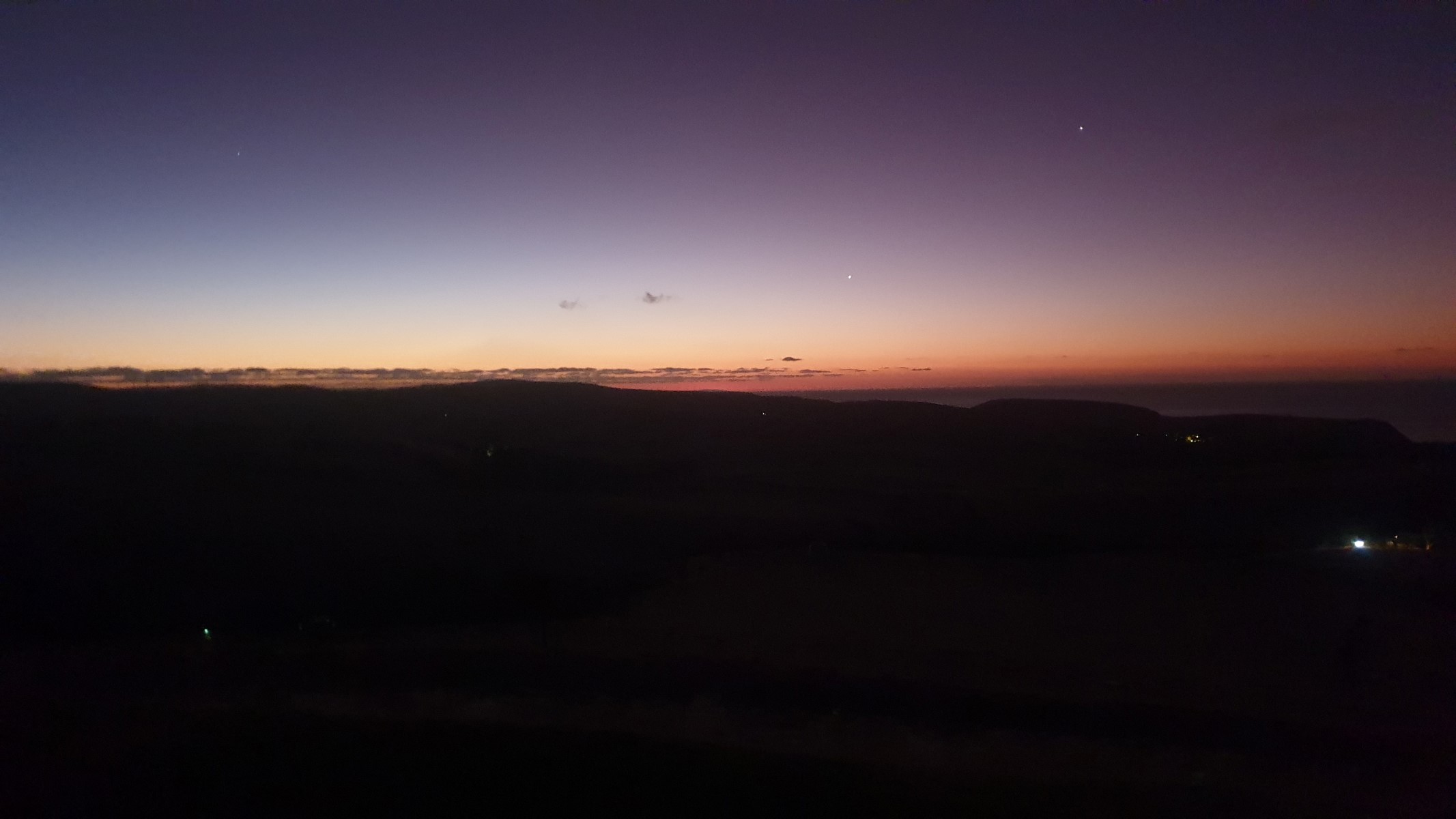 Jupiter and Venus in night sky Feb 2023