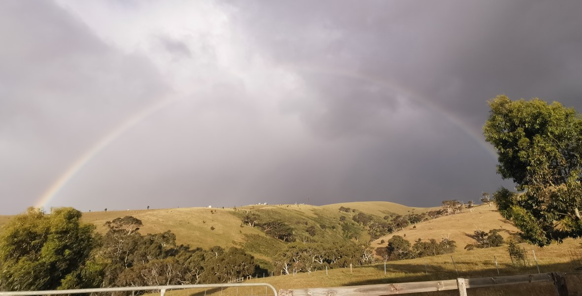 Rainbow over the house